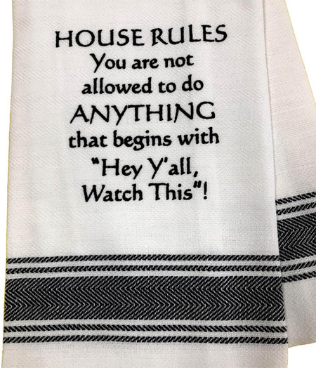 House Rules Tea Towel