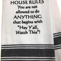 House Rules Tea Towel