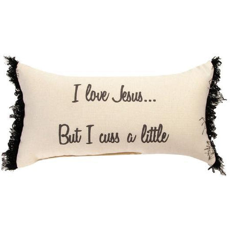I Love Jesus Cuss Little Pillow