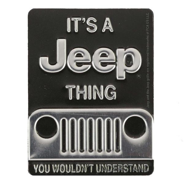 Jeep Grille It's A Jeep Thing Embossed Metal Magnet - Thumbnail 2