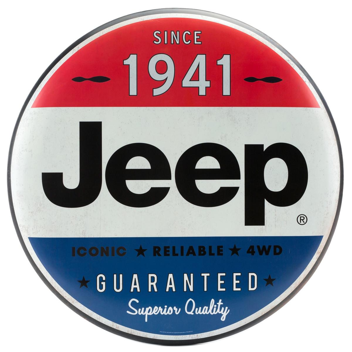 Jeep Tin Button Sign 24"