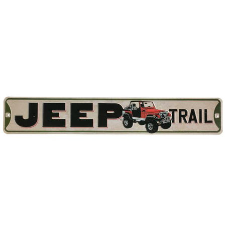 Jeep Trail Embossed Metal Street Sign