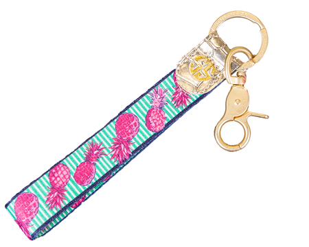 Key FOB- Pineapple/Stripes