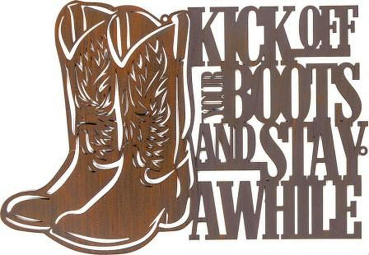 Kick Off Your Boots Metal Sign