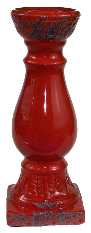 Ceramic Candle Holder-Red Smal