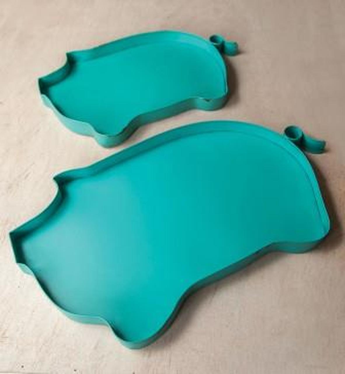 Pig Trays Turquoise Set of Two