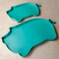 Pig Trays Turquoise Set of Two