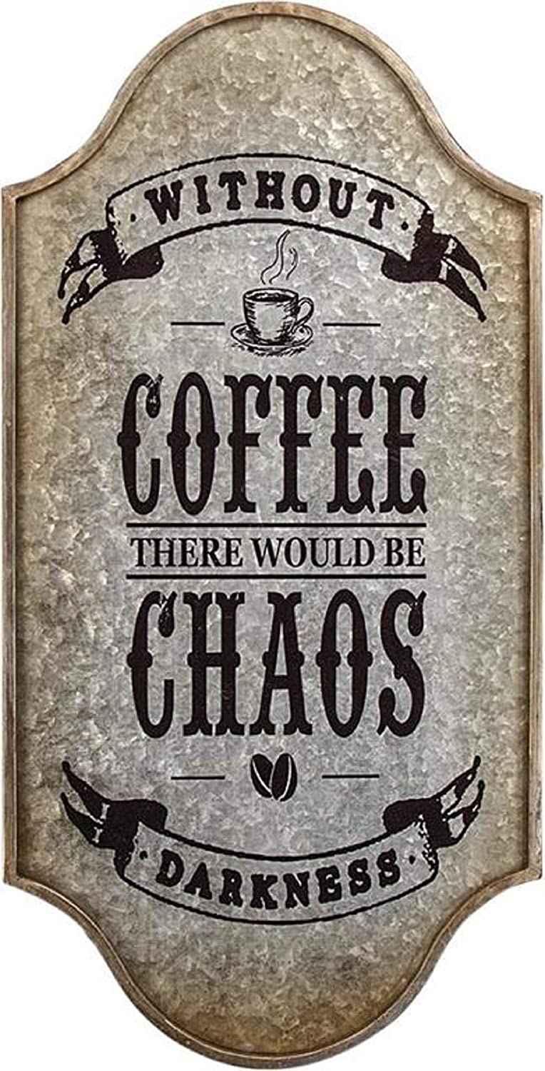 Coffee Chaos Metal Wall Sign