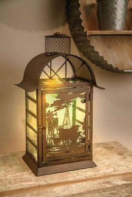 Barn Silouette LED Lantern