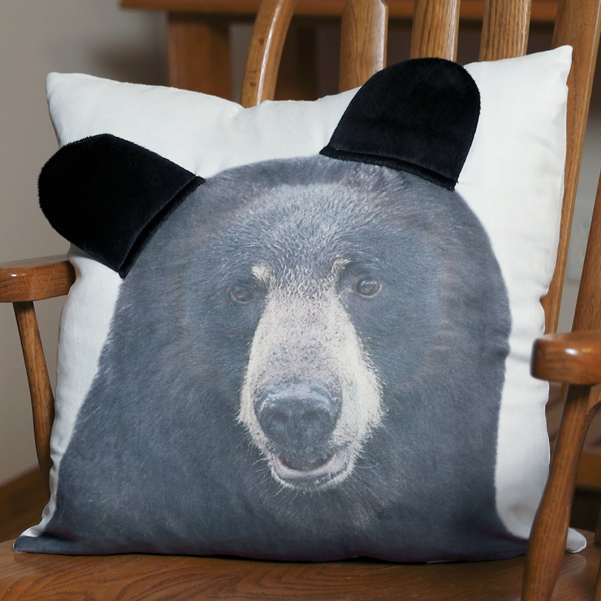 3D Black Bear Pillow