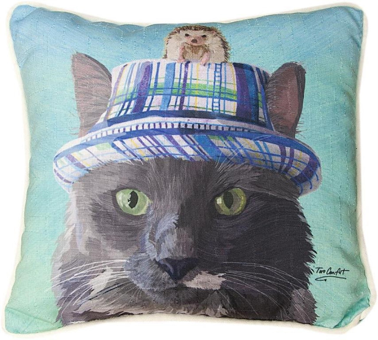 Cats In Hat With Hedgehog