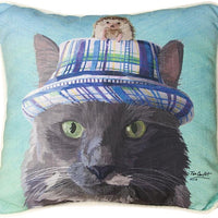 Cats In Hat With Hedgehog