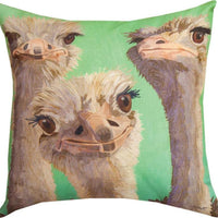 Three Amigos Ostriches Pillow