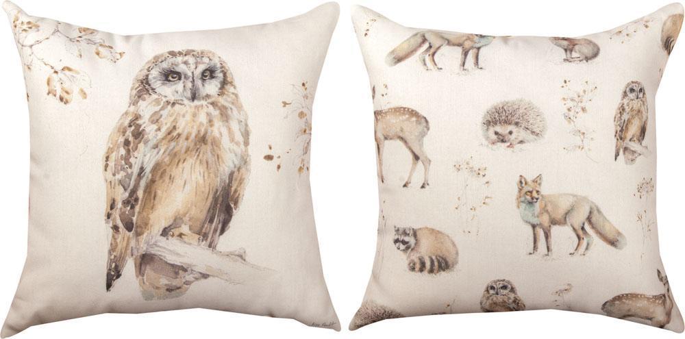 Owl Woodland Pillow