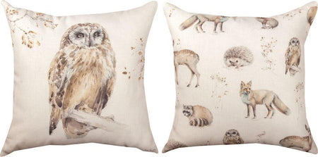 Owl Woodland Pillow