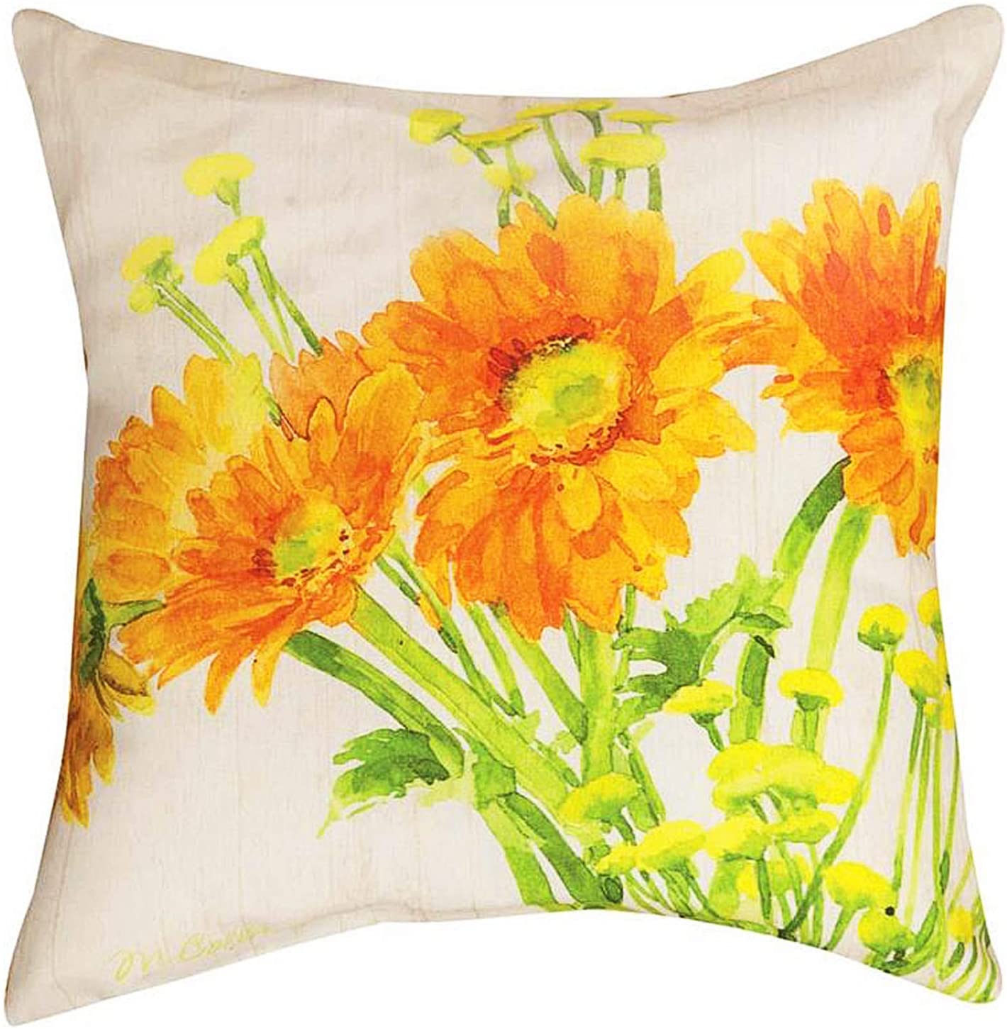 Gerbera Daisies Floral Pillow