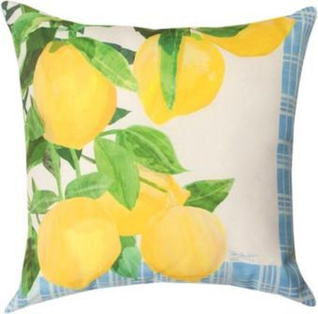 Lemon Plaid Pillow
