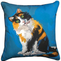 Martha's Curious Cats Poppy Calico Cat Pillow
