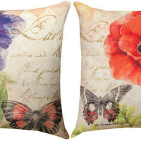 Harlequin Poppy Red Pillow