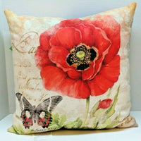 Harlequin Poppy Red Pillow