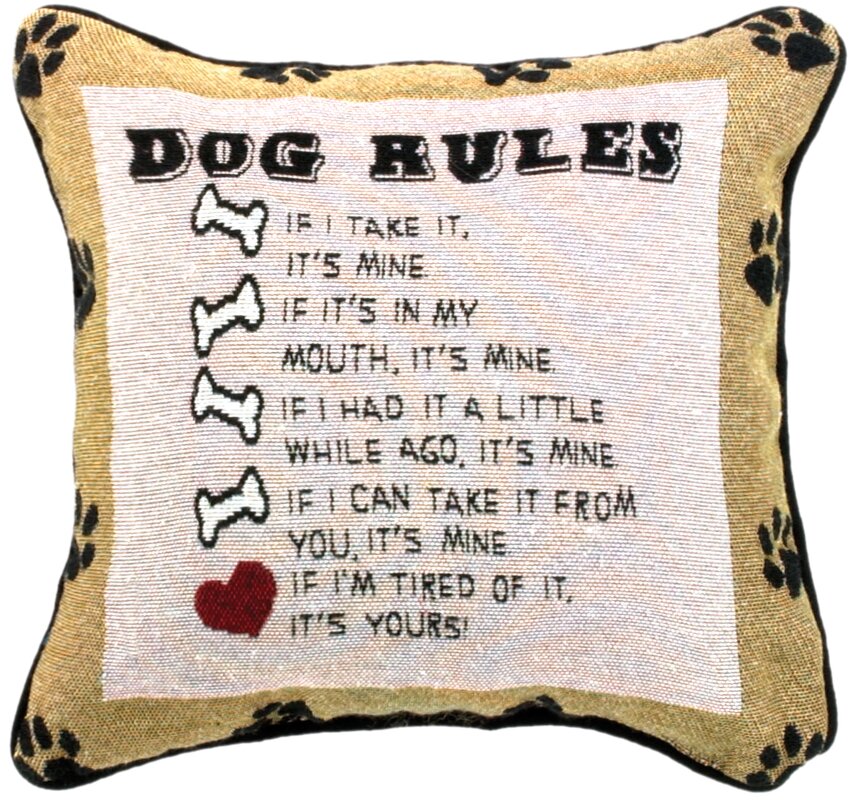 12 Dog Rules Pillow