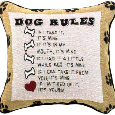 12 Dog Rules Pillow