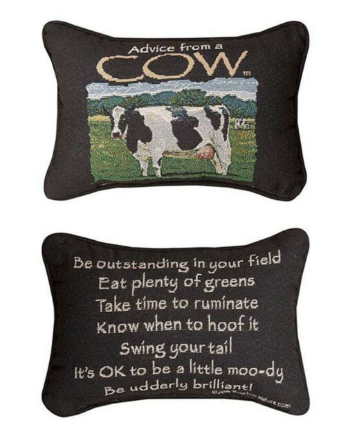 Advice From A Cow Pillow