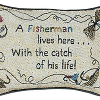 A Fisherman Lives Here Pillow