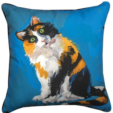 Martha's Curious Cats Poppy Calico Cat Pillow