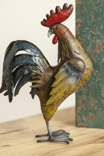 Metal Rooster Set of 2