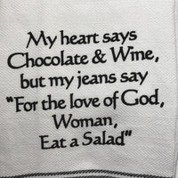 My Heart Says Tea Towel