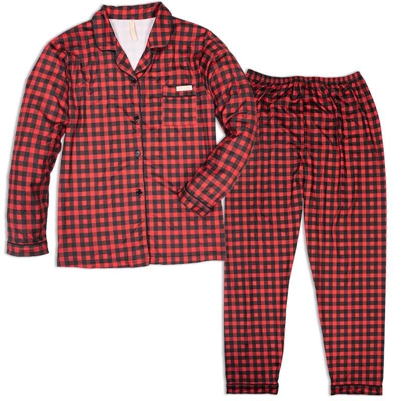 PJ Button Set- Plaid
