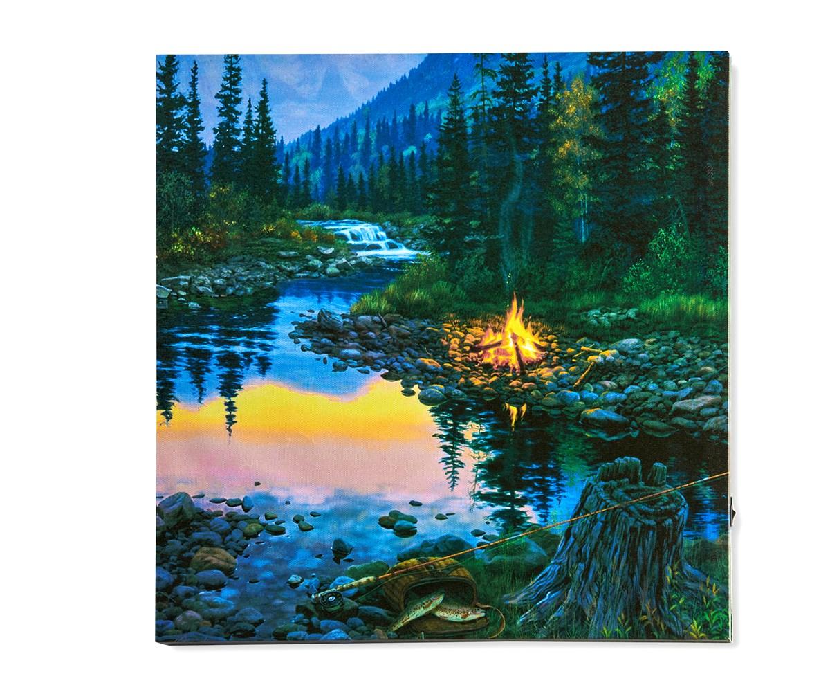 Polester/Wood Bonfire Wall Art (B)