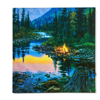 Polester/Wood Bonfire Wall Art (B)