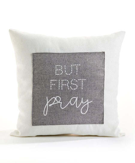 Polyester/Linen Pillow- But First