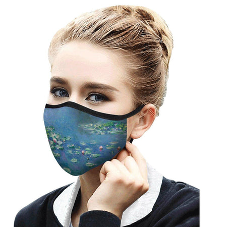 RAINCAPER MONET WATER LILIES REUSABLE FABRIC FACE MASK