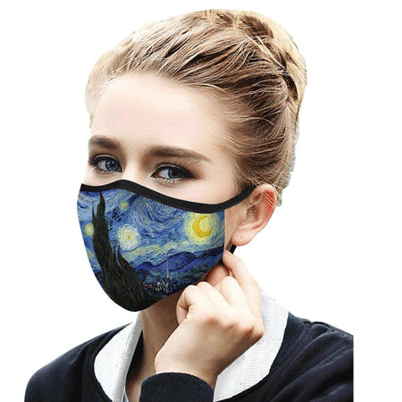 RAINCAPER VAN GOGH STARRY NIGHT REUSABLE FABRIC FACE MASK