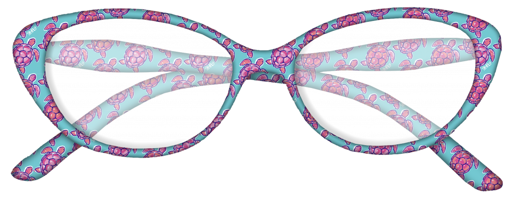 Reading Glasses Blue/Red Turtle