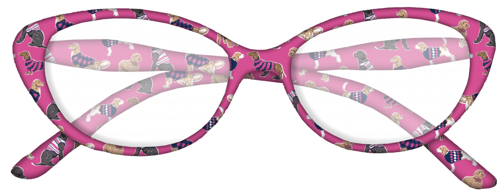 Reading Glasses Pink Dogs