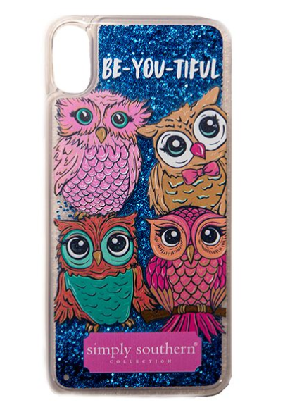 Owl Blue Sparkle Phone Case