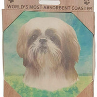 Shih Tzu Tan & White Coaster