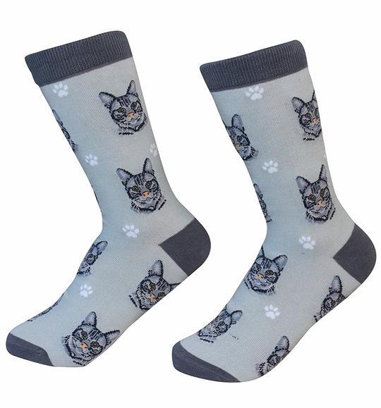 Silver Tabby Cat Socks