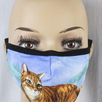 Tabby Orange Cat Face Mask