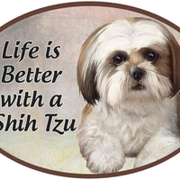 Tan/White Shih Tzu Car Magnet