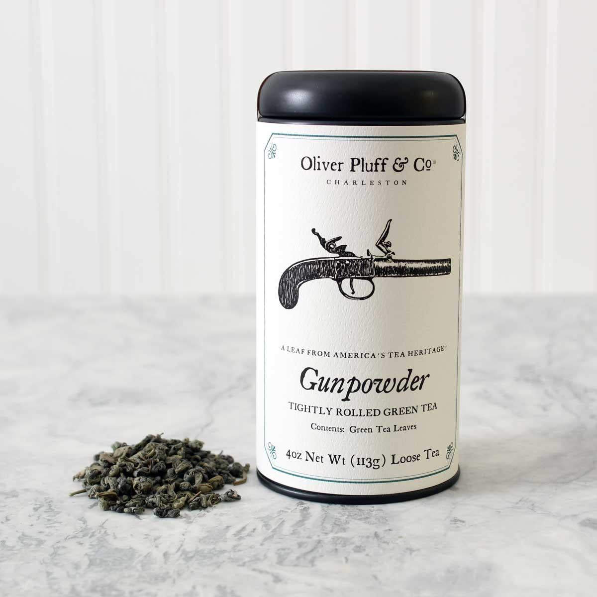 Tea Tin-Pinhead Gunpowder Fine Tea 4oz