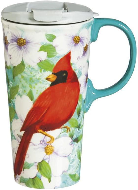 Trio Birds Ceramic Latte Travel Cup 17 oz