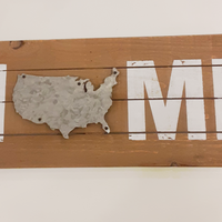 USA Wood Home Sign