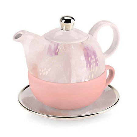 Addison Pink Abstract Tea for One Set