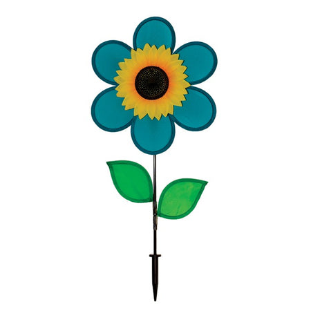 Teal Sunflowers with Leaves