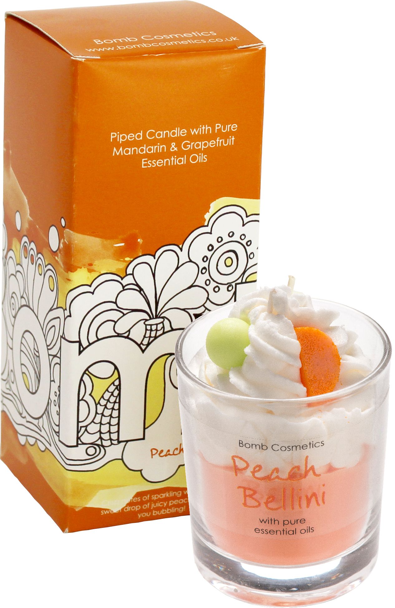 Peach Bellini- Piped Candle